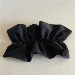 Zara Black Ruffled Crop Top